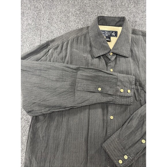 Nat Nast Other - Nat Nast Luxury Originals Silk Cotton Button Up Shirt Gray Mens Large Casual